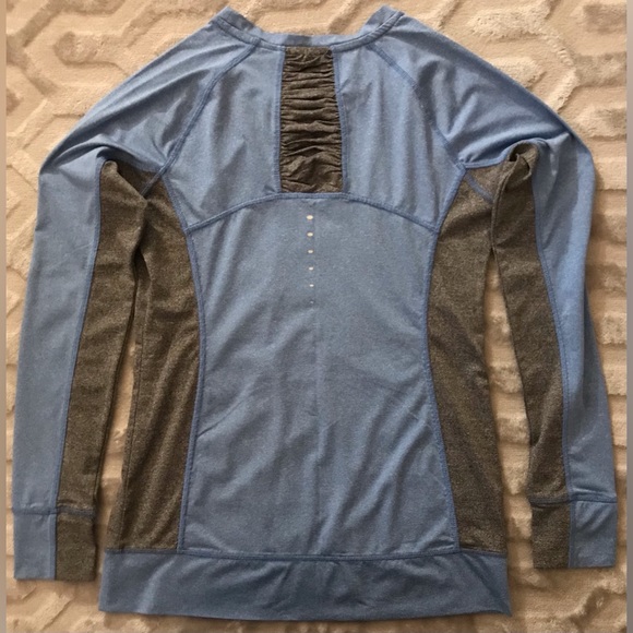 NWOT RBX Athletic Heather Grey & Blue Moisture Wicking Long Sleeve Shirt - S - Picture 4 of 4